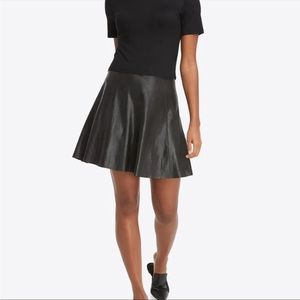 Spanx Faux Leather Flouncy Skirt Black Sz S/P NWT, New